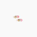 Dinosaur Designs Small Ball Stud Earrings in Shell Pink Colour resin with Brushed Nano-Coated Brass Material.