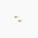 Dinosaur Designs Small Ball Stud Earrings in Cream Colour resin with Brushed Nano-Coated Brass Material..
