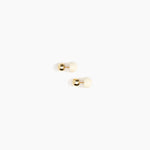 Dinosaur Designs Small Ball Stud Earrings in Cream Colour resin with Brushed Nano-Coated Brass Material.