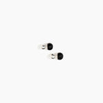 Dinosaur Designs Small Ball Stud Earrings in Black Colour resin with Silver-Plated Brass Material..