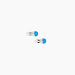 Dinosaur Designs Small Ball Stud Earrings in Sky Colour resin with Silver-Plated Brass Material..