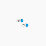 Dinosaur Designs Small Ball Stud Earrings in Sky Colour resin with Silver-Plated Brass Material..