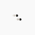 Dinosaur Designs Small Polished Ball Stud Earrings in Black Colour resin with Silver-Plated Brass Material...