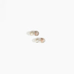 Dinosaur Designs Small Ball Stud Earrings in Sandy Pearl Colour resin with Silver-Plated Brass Material..