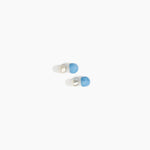Dinosaur Designs Small Ball Stud Earrings in Sky Colour resin with Brushed Silver-Plated Brass Material.