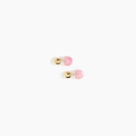 Dinosaur Designs Small Ball Stud Earrings in Shell Pink Colour resin with Nano-Coated Brass Material..