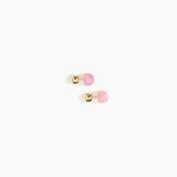 Dinosaur Designs Small Ball Stud Earrings in Shell Pink Colour resin with Nano-Coated Brass Material..