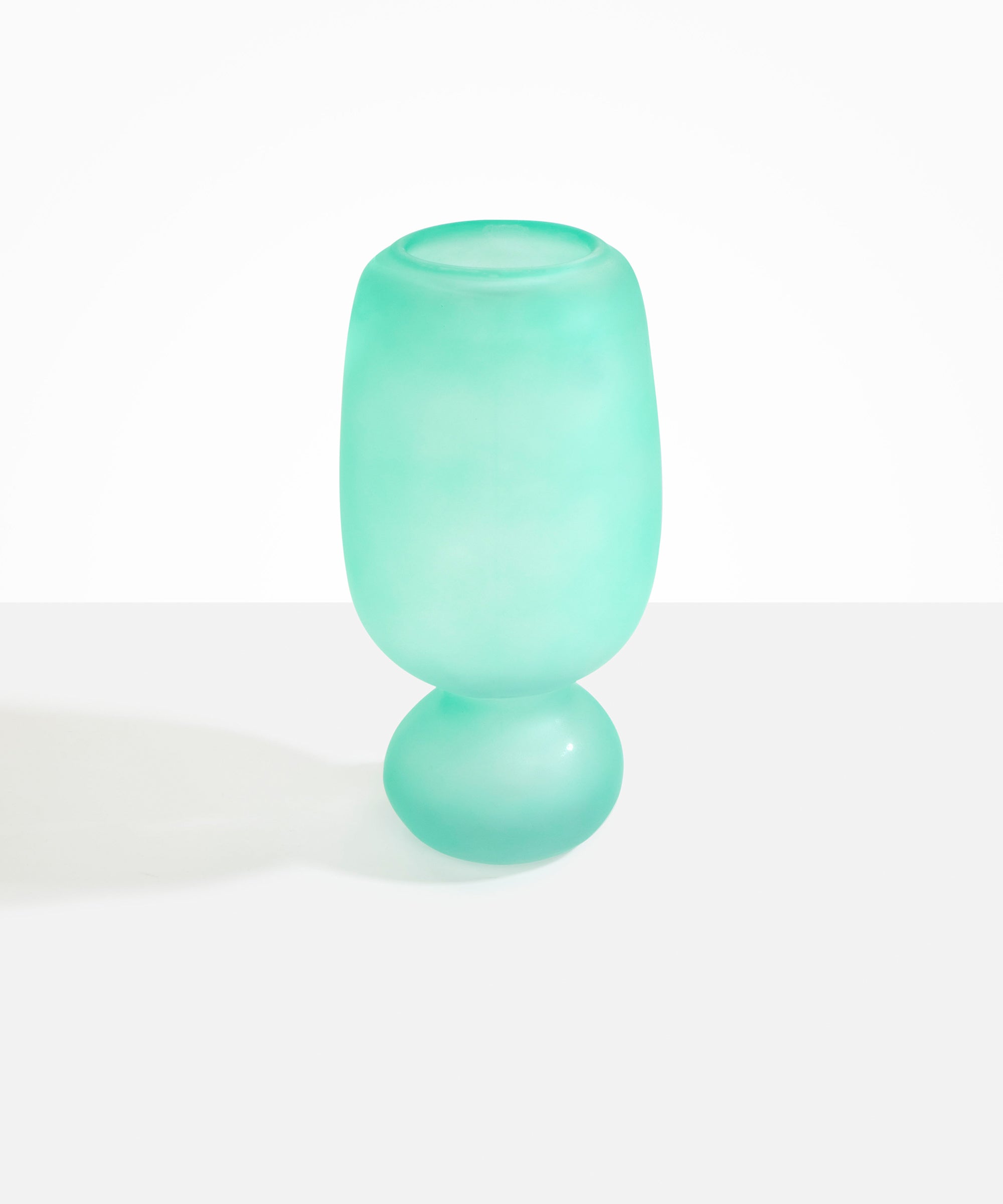 Dinosaur Designs Tall Glass Rockpool Vase Vases in Frosted Aqua Colour resin