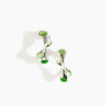 Dinosaur Designs Watercolour silver-plated brass hoop earrings with Grass green coloured glass beads..