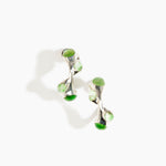 Dinosaur Designs Watercolour silver-plated brass hoop earrings with Grass green coloured glass beads...
