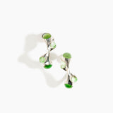 Dinosaur Designs Watercolour silver-plated brass hoop earrings with Grass green coloured glass beads...