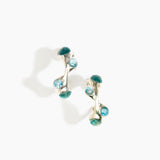 Dinosaur Designs Watercolour silver-plated brass hoop earrings with Water blue coloured glass beads..