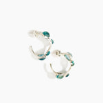 Dinosaur Designs Watercolour Hoop Earrings in Clear Water Colour resin with Silver-Plated Brass Material