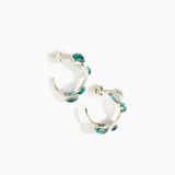 Dinosaur Designs Watercolour Hoop Earrings in Clear Water Colour resin with Silver-Plated Brass Material