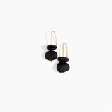 Dinosaur Designs Temple Earth Wire Earrings in Black Colour resin with Gold-Filled Material.