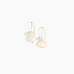 Dinosaur Designs Temple Earth Wire Earrings in Chalk Swirl Colour resin with Gold-Filled Material
