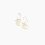 Dinosaur Designs Temple Earth Wire Earrings in Chalk Swirl Colour resin with Gold-Filled Material
