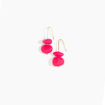 Dinosaur Designs Temple Earth Wire Earrings in Flamingo Colour resin with Gold-Filled Material