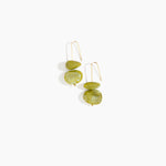 Dinosaur Designs Temple Earth Wire Earrings in Malachite Colour resin with Gold-Filled Material
