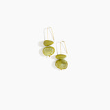 Dinosaur Designs Temple Earth Wire Earrings in Malachite Colour resin with Gold-Filled Material.