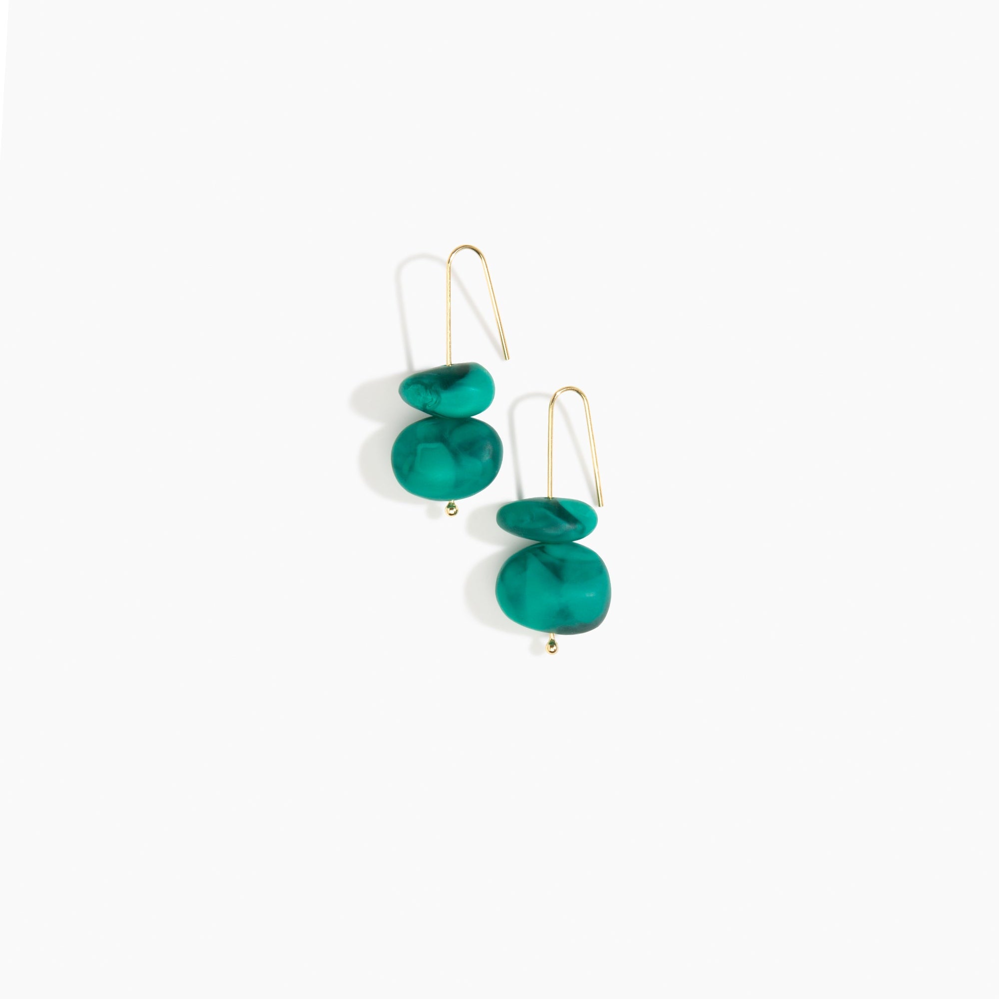 Dinosaur Designs Temple Earth Wire Earrings in Mineral Swirl Colour resin with Gold-Filled Material.