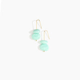 Dinosaur Designs Temple Earth Wire Earrings in Mint Colour resin with Gold-Filled Material