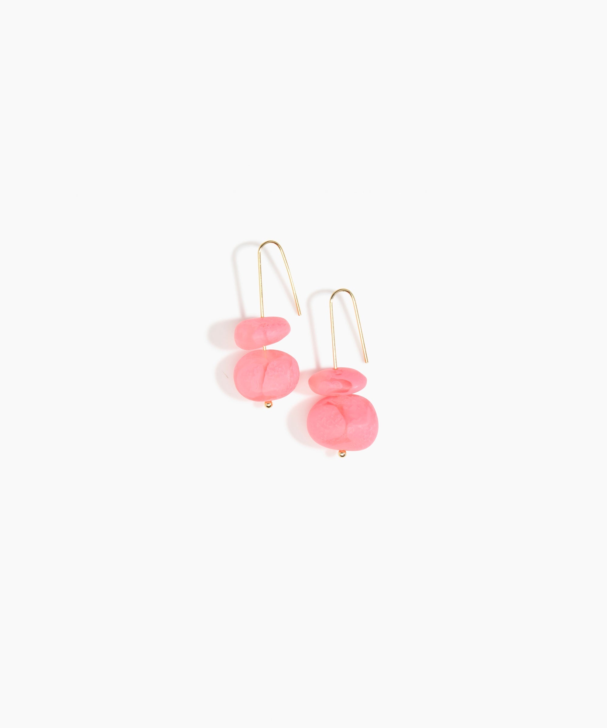 Dinosaur Designs Temple Earth Wire Earrings in Parakeet Colour resin with Gold-Filled Material
