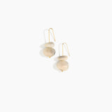 Dinosaur Designs Temple Earth Wire Earrings in Sandy Pearl Colour resin with Gold-Filled Material