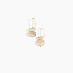 Dinosaur Designs Temple Earth Wire Earrings in Sandy Pearl Colour resin with Gold-Filled Material.