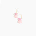 Dinosaur Designs Temple Earth Wire Earrings in Shell Pink Colour resin with Gold-Filled Material