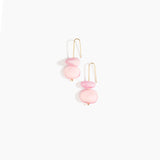 Dinosaur Designs Temple Earth Wire Earrings in Shell Pink Colour resin with Gold-Filled Material