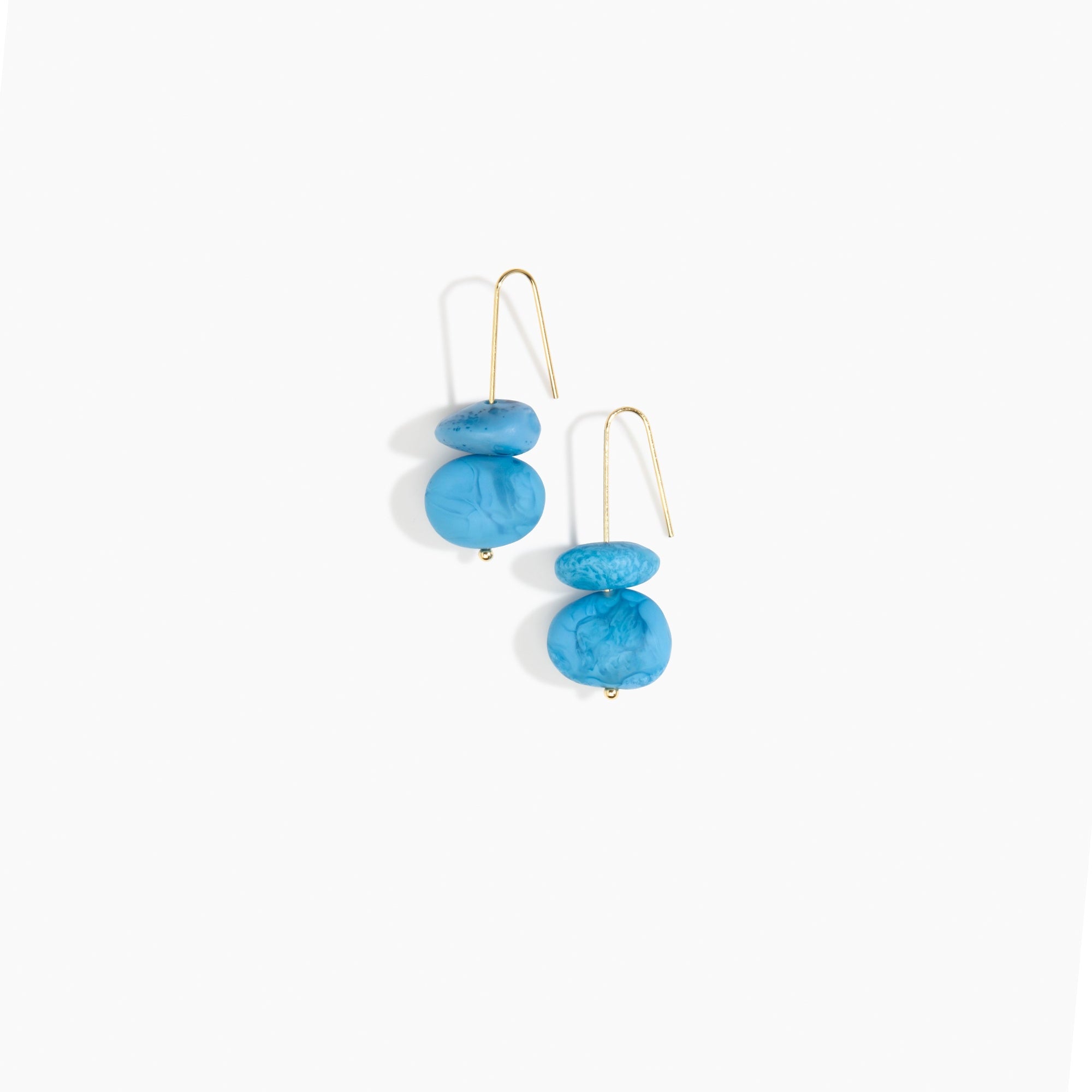 Dinosaur Designs Temple Earth Wire Earrings in Sky Colour resin with Gold-Filled Material.