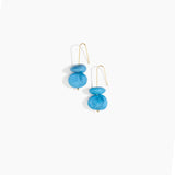 Dinosaur Designs Temple Earth Wire Earrings in Sky Colour resin with Gold-Filled Material