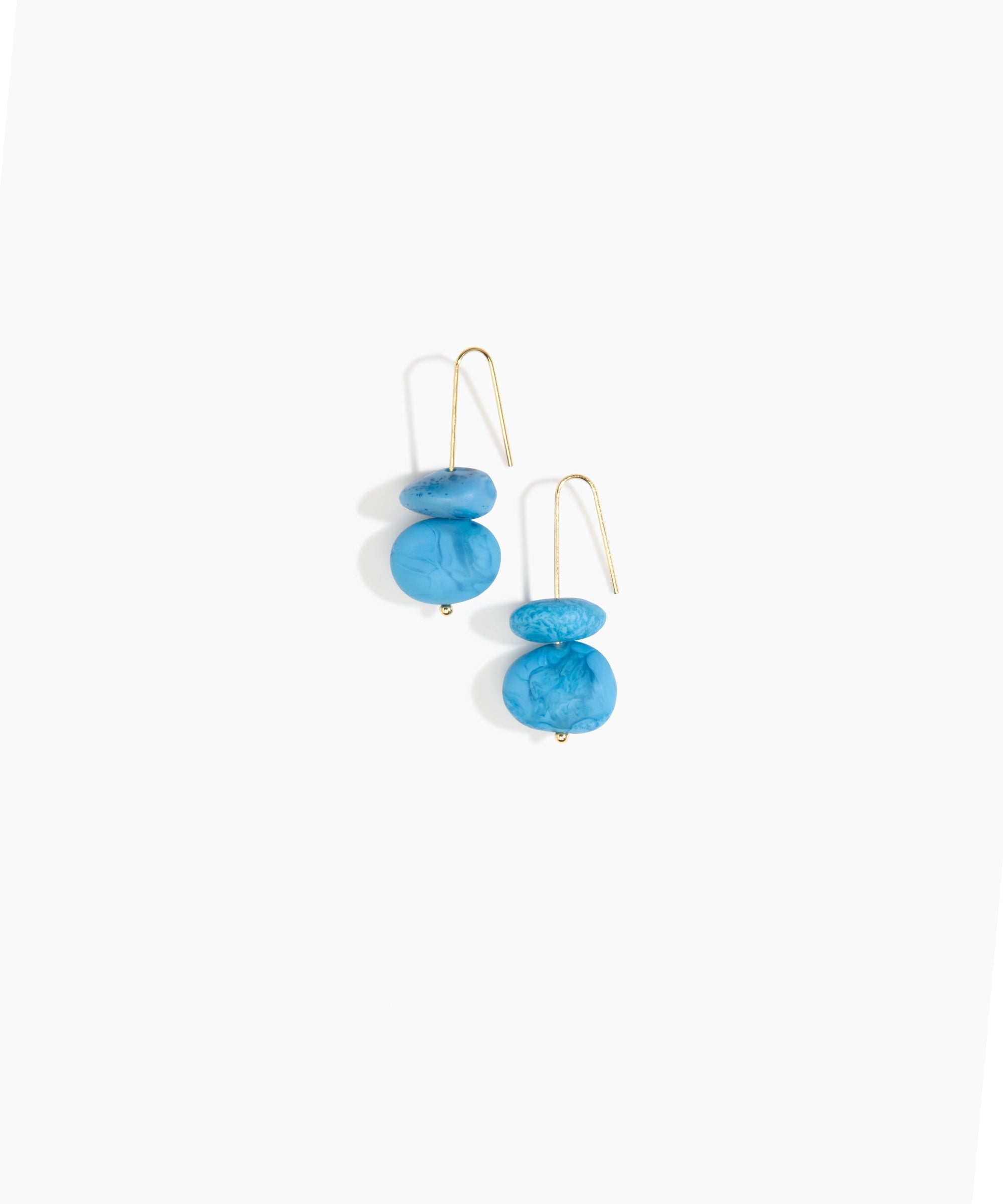 Dinosaur Designs Temple Earth Wire Earrings in Sky Colour resin with Gold-Filled Material