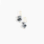 Dinosaur Designs Temple Earth Wire Earrings in White Marble Colour resin with Gold-Filled Material.