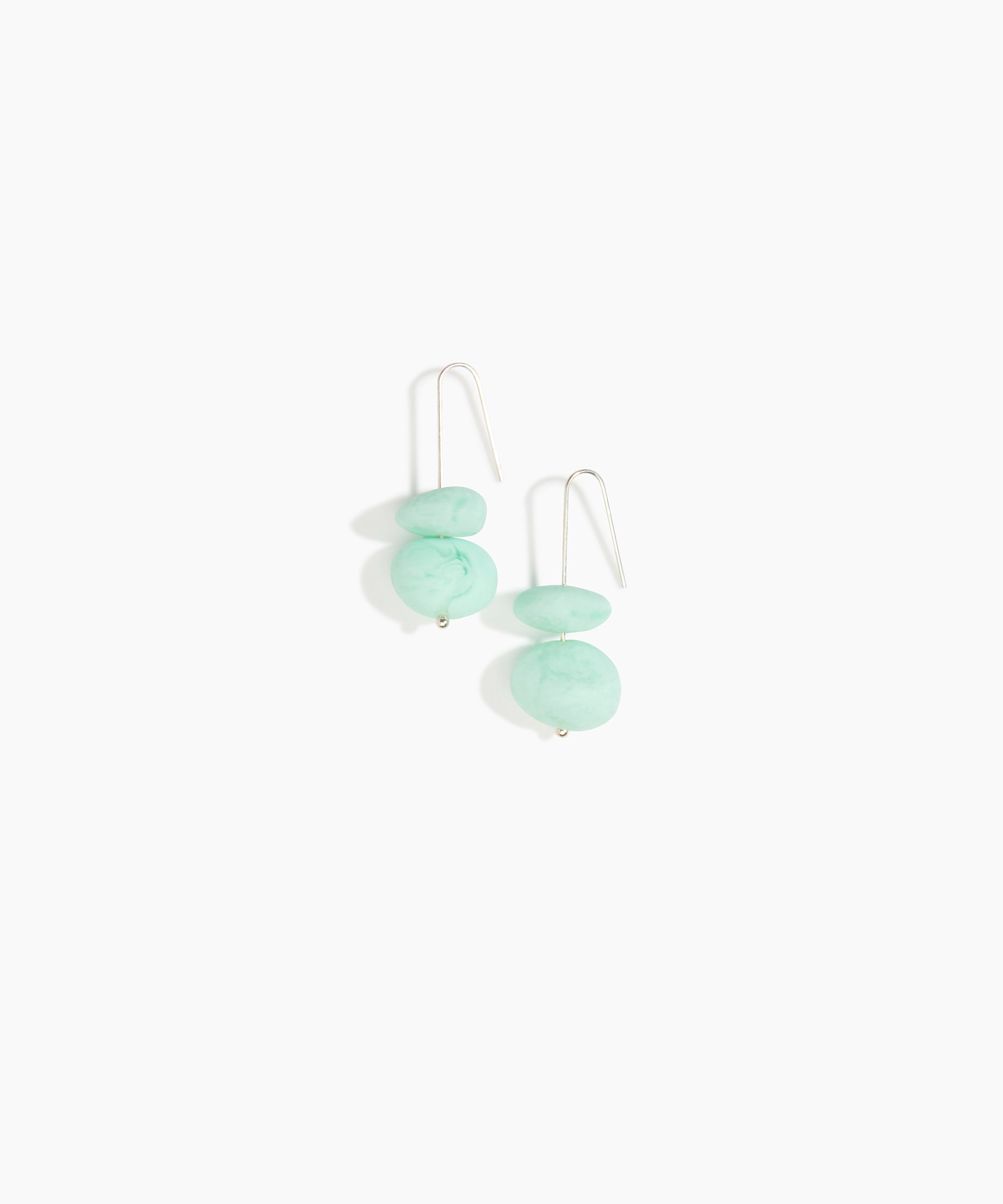 Dinosaur Designs Temple Earth Wire Earrings in Mint Colour resin with 925 Sterling Silver Material..