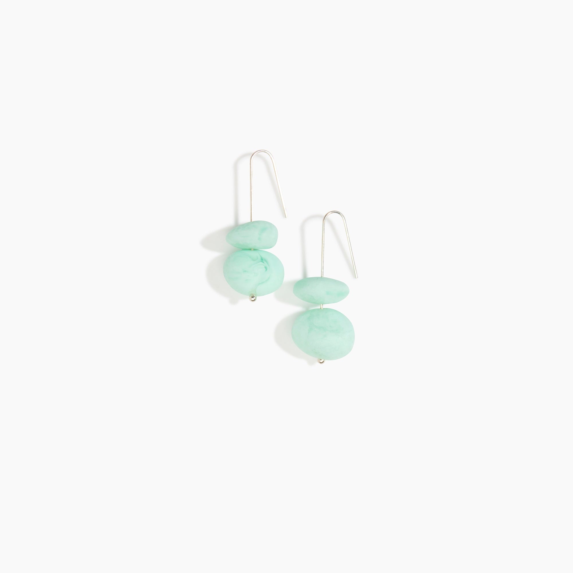 Dinosaur Designs Temple Earth Wire Earrings in Mint Colour resin with 925 Sterling Silver Material.