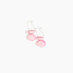 Dinosaur Designs Temple Earth Wire Earrings in Shell Pink Colour resin with 925 Sterling Silver Material