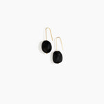 Dinosaur Designs Earth Wire Earrings in Black Colour resin with Gold-Filled Material.
