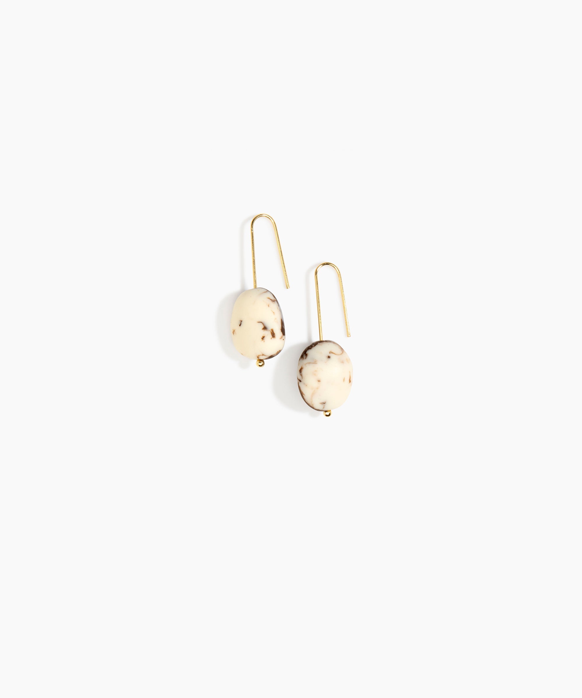 Dinosaur Designs Earth Wire Earrings in Cappuccino Colour resin with Gold-Filled Material.