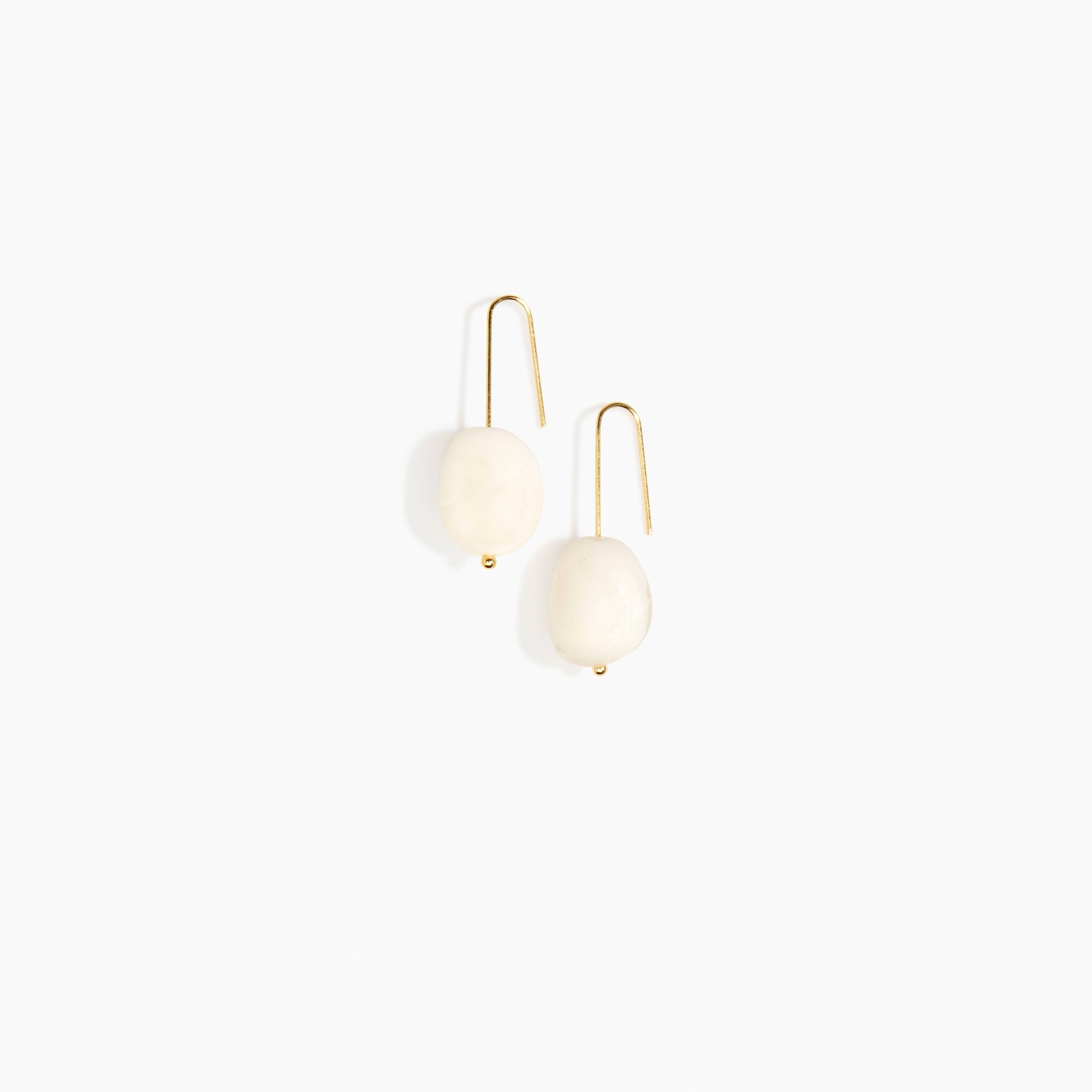 Dinosaur Designs Earth Wire Earrings in Chalk Swirl Colour resin with Gold-Filled Material.