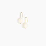 Dinosaur Designs Earth Wire Earrings in Chalk Swirl Colour resin with Gold-Filled Material