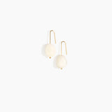 Dinosaur Designs Earth Wire Earrings in Chalk Swirl Colour resin with Gold-Filled Material