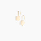 Dinosaur Designs Earth Wire Earrings in Cream Colour resin with Gold-Filled Material