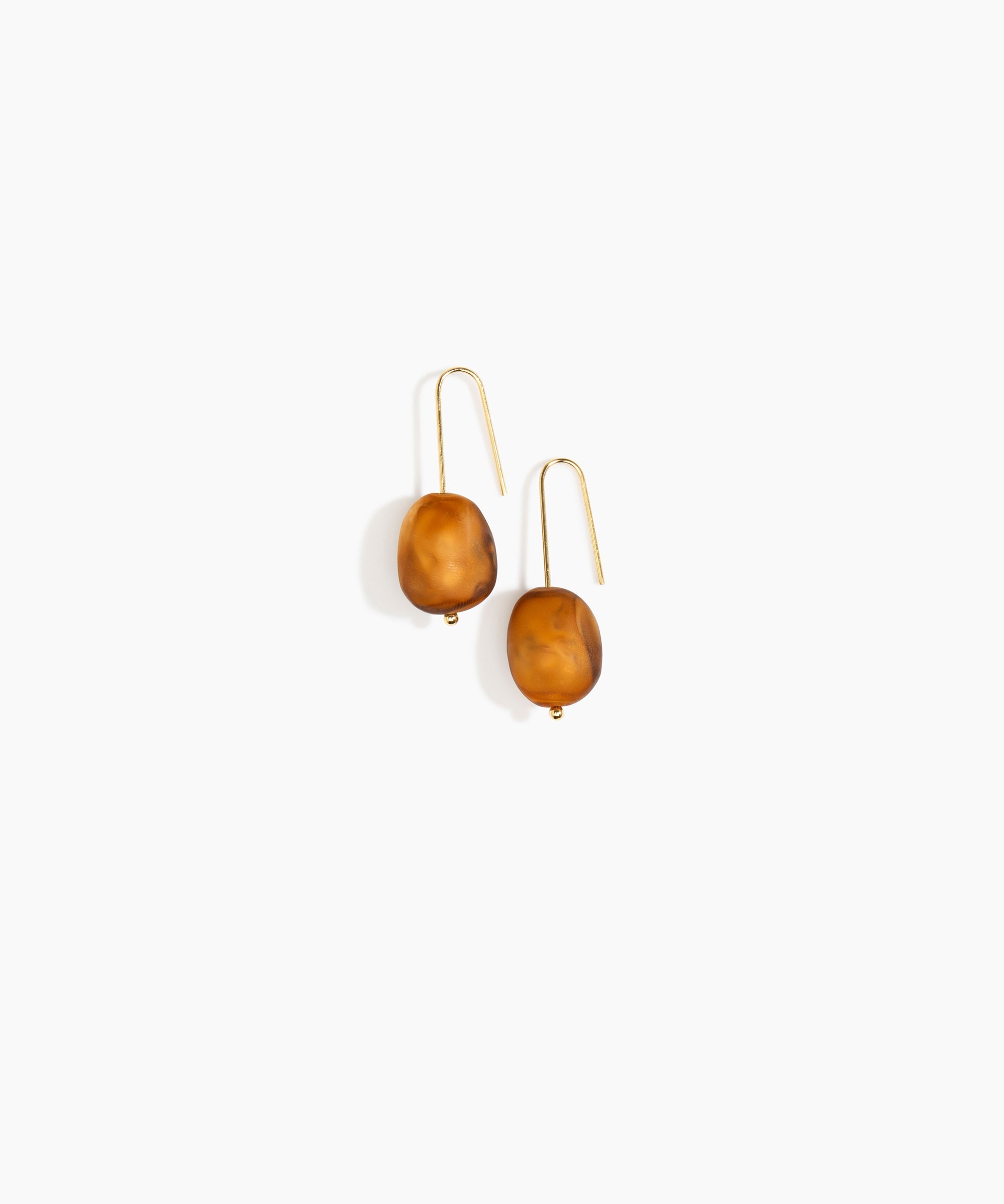 Dinosaur Designs Earth Wire Earrings in Dark Horn Colour resin with Gold-Filled Material