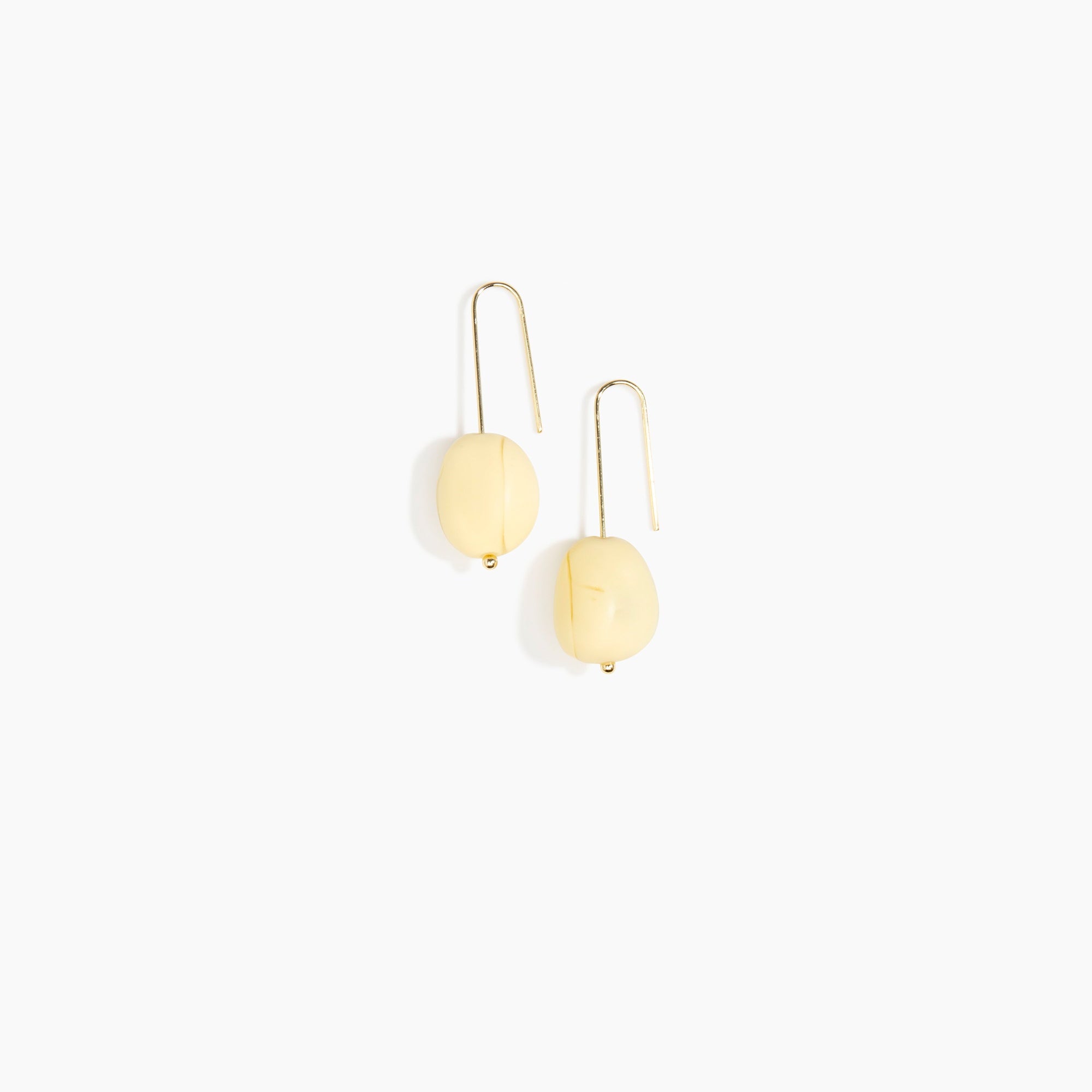 Dinosaur Designs Earth Wire Earrings in Lemon Colour resin with Gold-Filled Material.