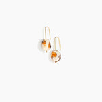 Dinosaur Designs Earth Wire Earrings in Light Horn Colour resin with Gold-Filled Material.