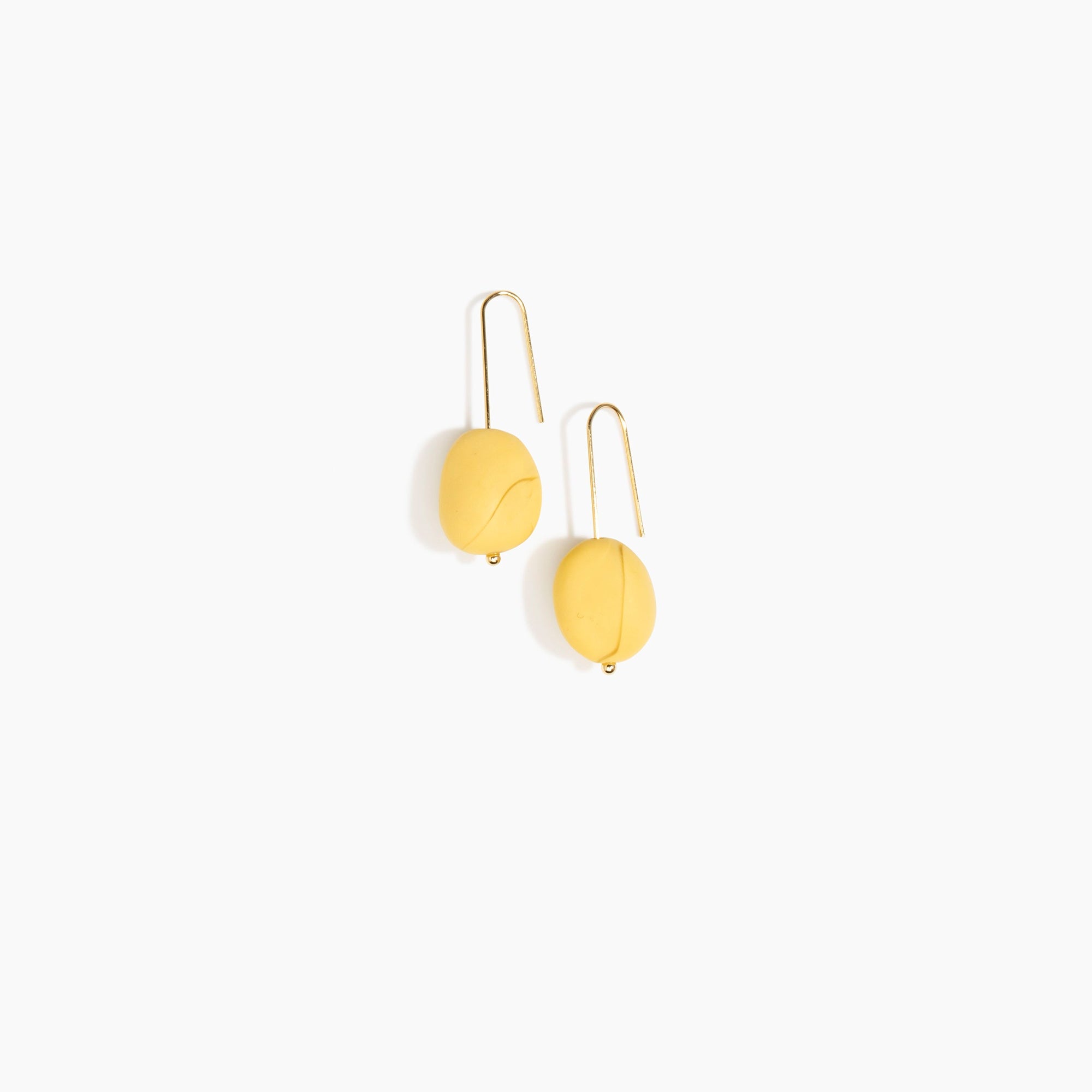 Dinosaur Designs Earth Wire Earrings in Pollen Colour resin with Gold-Filled Material.