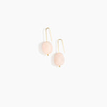 Dinosaur Designs Earth Wire Earrings in Rose Swirl Colour resin with Gold-Filled Material