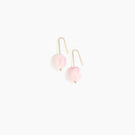 Dinosaur Designs Earth Wire Earrings in Shell Pink Colour resin with Gold-Filled Material.